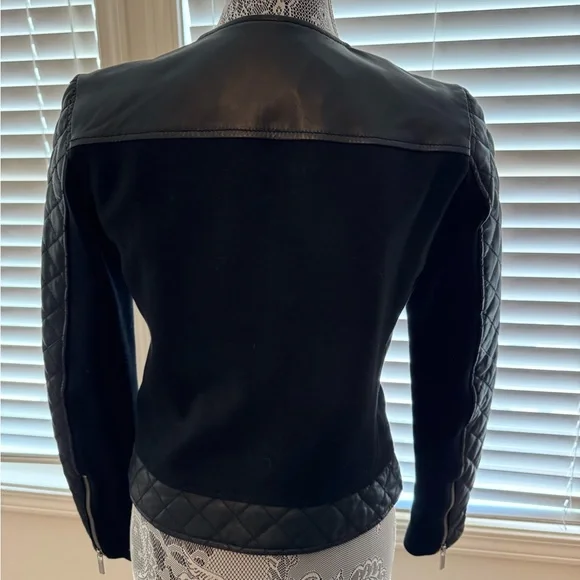 Michael Kors Black Quilted Leather Jacket - Picture 2 of 8